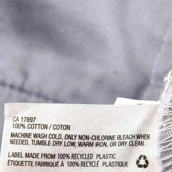 Gap Check Shorts Cotton Chino Grey White Size 34 - Picture 6 of 6